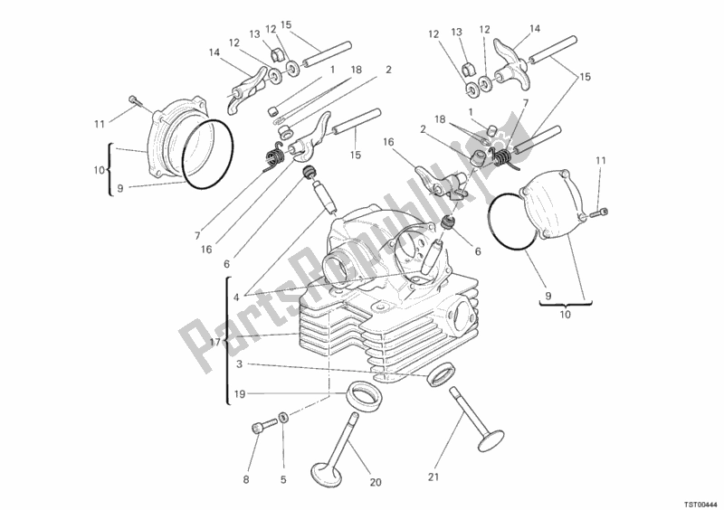 Toutes les pièces pour le Culasse Verticale du Ducati Monster 795-Thai 2012